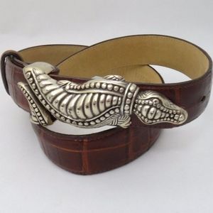 Vintage Brighton Leather Alligator Belt